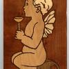 12 1/4" X 5 3/4" X 1/4"
Woods used: Aspen, Basswood, Cherry, Poplar, Satinwood, Walnut.
