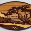 5" X 9" X 1/4"
Woods used: Aspen, Basswood, Butternut, Poplar, Satinwood, Walnut.