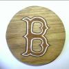 6" in diameter X 1/4"
Woods used: aspen, butternut, mahogany, and walnut.
 Made as a gift. Not for Sale!