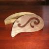 9" X 5" X 1 1/4"
Woods used: catalpa, mahogany, and poplar.