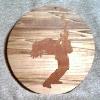 4 1/2" in diameter X 1/4".
Woods used: ambrosia maple, and mahogany.
Made for a friend.
