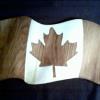 8" X 4 1/2" X 1/4"
Woods used: aspen and cedar.
Sculpted for effect.